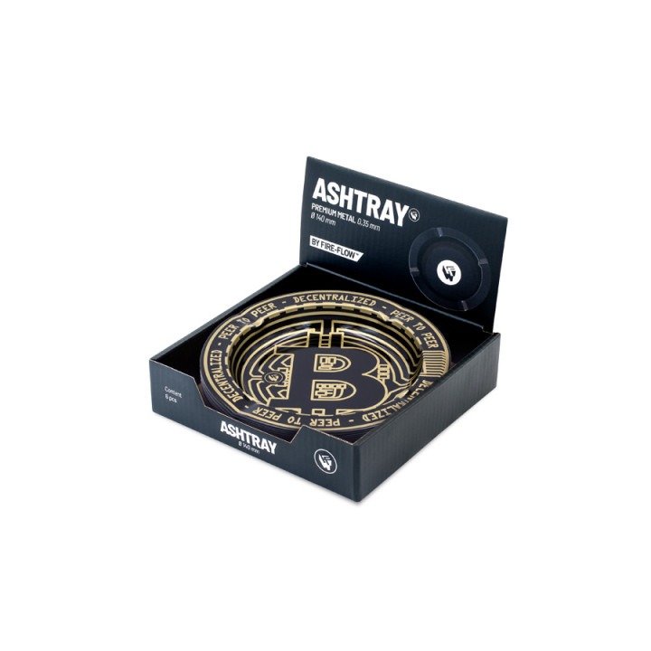 FireFlow - Metal Ashtray - Bitcoin metallic - 14cm (6 Stk.)